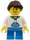 Minifig No: twn247  Name: White Hoodie with Blue Pockets, Dark Azure Short Legs, Freckles - Child
