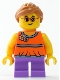 Minifig No: twn337  Name: Girl with Orange Top and Medium Lavender Legs