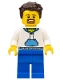 Lot ID: 208057927  Minifig No: twn349  Name: Ludo Blue - Male, White Hoodie with Medium Blue Pocket, Blue Legs, Dark Brown Tousled Hair, Goatee