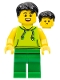 Minifig No: twn351  Name: Male with Black Hair, Lime Sleeveless Hoodie, Green Legs (Ludo Green)
