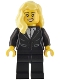 Minifig No: twn457  Name: Magician - Female, Black Suit Jacket with White Button Up Shirt, Black Legs, Bright Light Yellow Hair