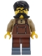 Minifig No: twn515  Name: Tudor House Clockmaker - Dark Tan Shirt with Reddish Brown Apron, Sand Blue Legs, Black Hair and Moustache