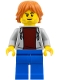 Minifig No: twn531 Name: Gamer - Male, Light Bluish Gray Hoodie, Blue Legs, Dark Orange Hair Minifig No: twn531 Name: Gamer - Male, Light Bluish Gray Hoodie, Blue Legs, Dark Orange Hair