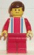 Minifig No: ver009 Name: Vertical Lines Red & Blue - Red Arms - Red Legs, Brown Male Hair Minifig No: ver009 Name: Vertical Lines Red & Blue - Red Arms - Red Legs, Brown Male Hair