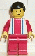 Minifig No: ver014 Name: Vertical Lines Red & Blue - Red Arms - Red Legs, Black Male Hair Minifig No: ver014 Name: Vertical Lines Red & Blue - Red Arms - Red Legs, Black Male Hair