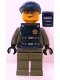 Minifig No: wc001s  Name: Police - Security Guard, Dark Gray Legs, Dark Blue Cap, Dark Blue Vest with Security and Badge Pattern (Stickers)