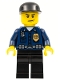 Minifig No: wc004  Name: Police - World City Patrolman, Dark Blue Shirt with Badge and Radio, Black Legs, Black Cap
