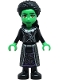 Minifig No: wck022  Name: Elphaba - Mini Doll, Black Coat over Dress