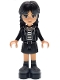 Minifig No: wed006  Name: Wednesday Addams - Black Hoodie, Skirt, Platform Soles