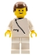 Minifig No: zip019  Name: Jacket with Zipper - White, White Legs, Brown Male Hair