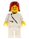 Minifig No: zip034  Name: Jacket with Zipper - White, White Legs, Red Female Hair