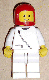 Minifig No: zip040  Name: Jacket with Zipper - White, White Legs, Red Classic Helmet