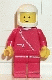 Minifig No: zip045  Name: Jacket with Zipper - Red, Red Legs, White Classic Helmet