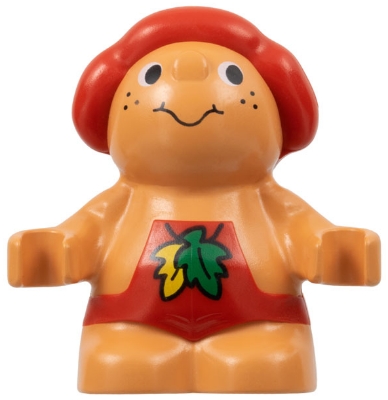Duplo Figure Little Forest Friends, Male, Red Outfit with Leaves (Baby Jelly Strawberry)