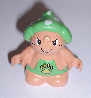 Duplo Figure Little Forest Friends, Male, Green Outfit with Yellow Paw (Trouble Toadstool)
