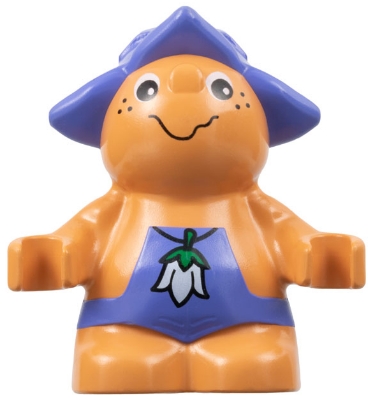 Duplo Figure Little Forest Friends, Male, Medium Violet Outfit with White Flower (Toot Bluebell)