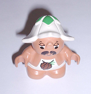 Duplo Figure Little Forest Friends, Male, White Outfit with Pine Cone (Sleepyhead Meadowsweet)