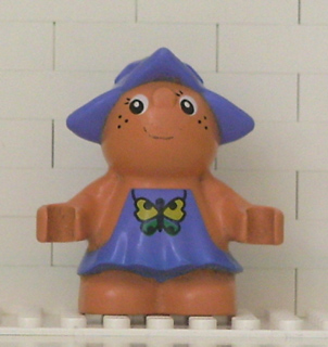 Duplo Figure Little Forest Friends, Female, Medium Violet Dress with Butterfly (Jangle Bluebell)