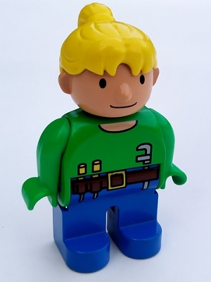 Duplo Figure, Female, Wendy in Worker Outfit, Bright Green Top