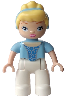 Duplo Figure Lego Ville, Disney Princess, Cinderella, Bright Light Blue Headband