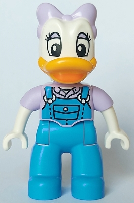 Duplo Figure Lego Ville, Daisy Duck, Lavender Bow and Shirt, Dark Azure Overalls and Legs &#40;6438503&#41;