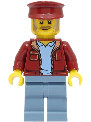 Fishing Boat Captain - Dark Red Jacket and Hat