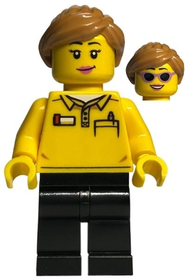 LEGO Store Employee, Female, Ponytail, Black Legs