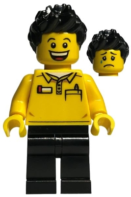 LEGO Store Employee, Black Legs and Spiked Hair