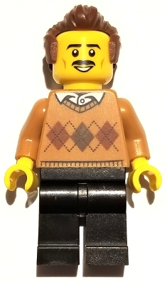 Winter Chalet Owner - Male, Medium Nougat Argyle Sweater, Black Legs, Reddish Brown Hair