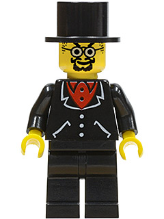 Lord Sam Sinister - Suit with 3 Buttons Black - Black Legs, Top Hat