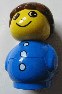 Primo Figure Boy with Blue Base, Blue Top with Three Buttons, Brown Hair
