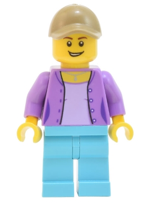 Medium Lavender Torso, Medium Azure Legs, Dark Tan Cap