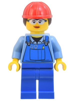 Medium Blue Torso, Blue Overall, Red Hat