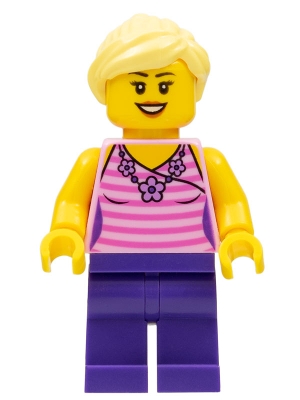 Bright Pink Torso, Dark Purple Legs, Bright Light Yellow Hair