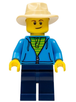 Dark Azure Torso, Dark Blue Legs, Tan Hat