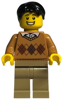 Medium Nougat Torso, Dark Tan Legs, Black Hair
