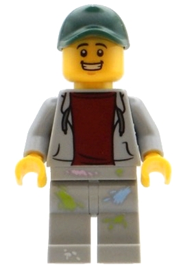 Light Bluish Grey Torso, Light Bluish Grey Legs, Dark Green Cap