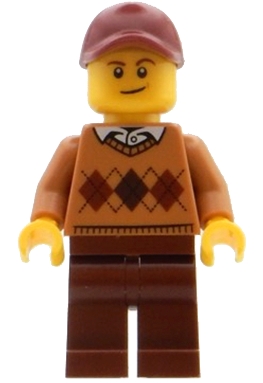 Medium Nougat Torso, Reddish Brown Legs, Dark Red Cap