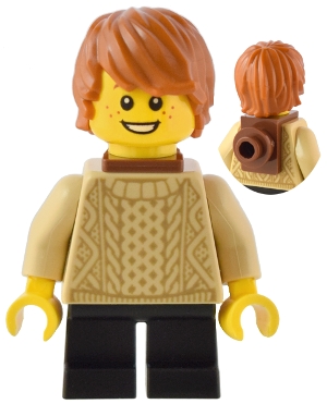 Kid - Tan Torso, Black Legs, Dark Orange Hair
