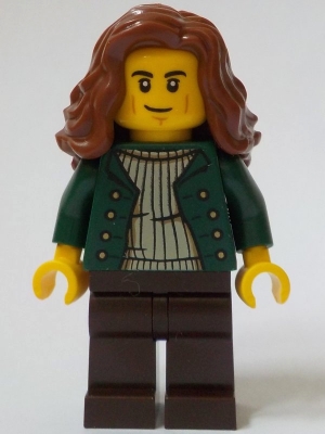 General Store Customer, Dark Green Torso, Dark Brown Legs, Reddish Brown Hair