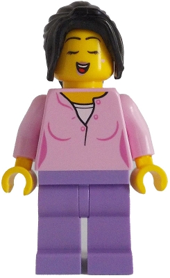 Singer, Bright Pink Torso, Medium Lavender Legs, Black Hair