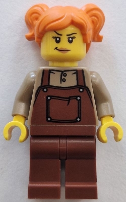 Train Driver, Reddish Brown Apron, Orange Hair