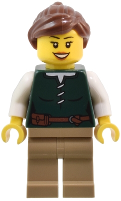 Dark Green Torso, Dark Tan Legs, Reddish Brown Hair