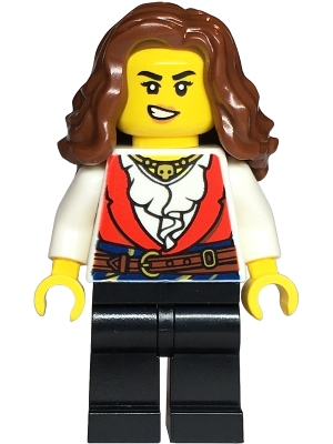 Pirate, White Torso, Black Legs, Reddish Brown Hair
