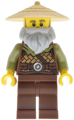 Man, Reddish Brown Torso, Legs, Tan Hat, Light Bluish Grey Beard