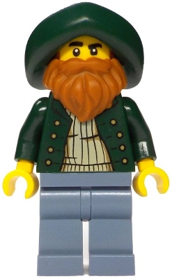 Captain, Dark Tan Torso, Sand Blue Legs, Dark Green Hat, Dark Orange Beard