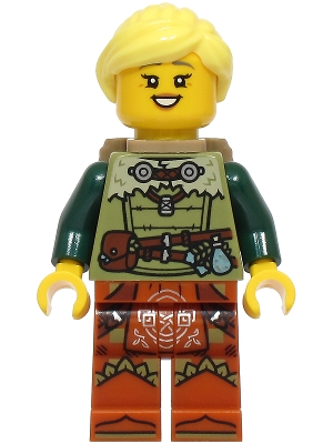 Healer, Olive Green Torso, Dark Orange Legs, Bright Light Yellow Hair, Backpack