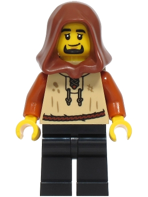 Animal Handler, Tan Torso, Black Legs, Reddish Brown Hood, Backpack