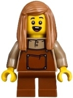 Kid, Dark Tan Torso, Reddish Brown Apron, Medium Nougat Hair