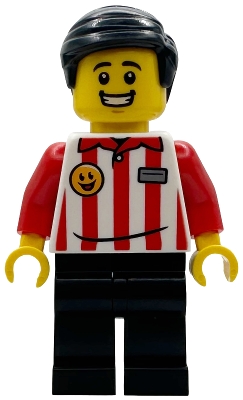 Popcorn Seller, White/Red Torso, Black Legs, Black Hair